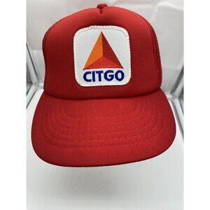 Citgo Red Adjustable Baseball Cap Hat Snap-back Mesh-back Men's Vintage